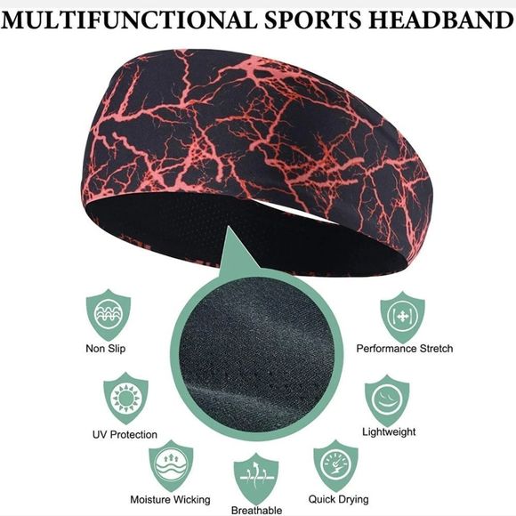 Camo Headband Stretch Sports Yoga Gym Hair Band Wrap Sweatband for Women Men US - Picture 3 of 7